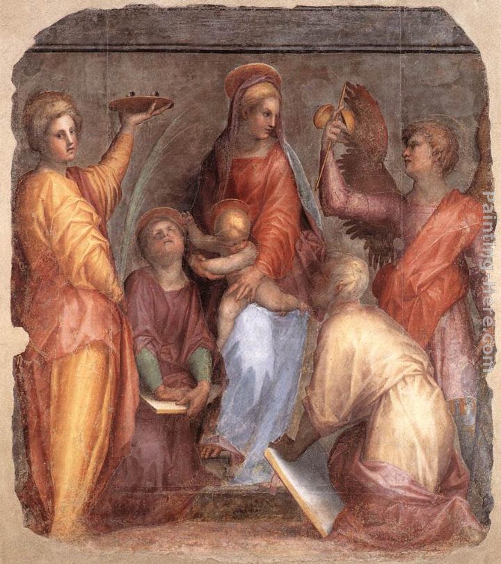 Sacra Conversazione painting - Jacopo Pontormo Sacra Conversazione art painting